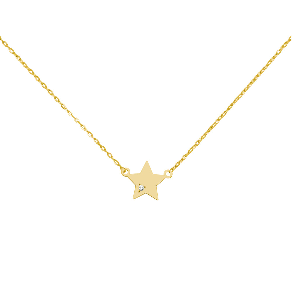 Collar Estrella con Diamante en
