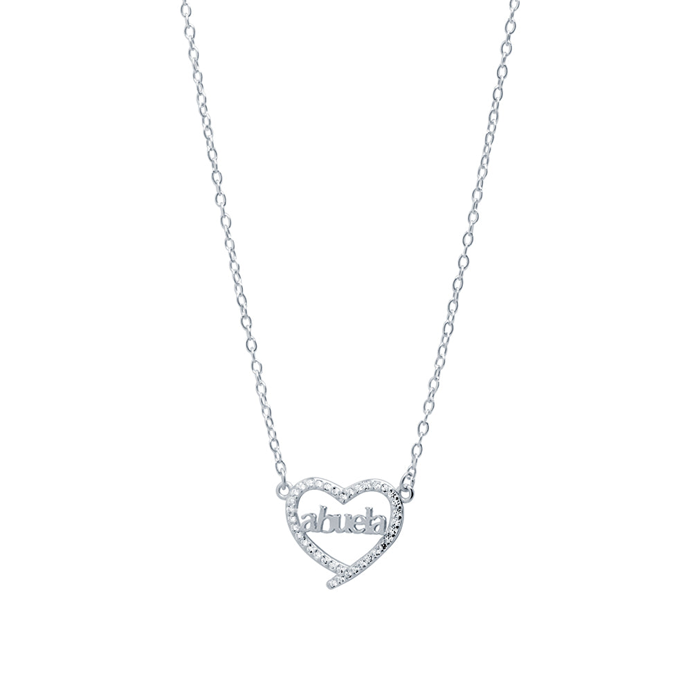 Collar Corazón Calado Circonitas Abuela