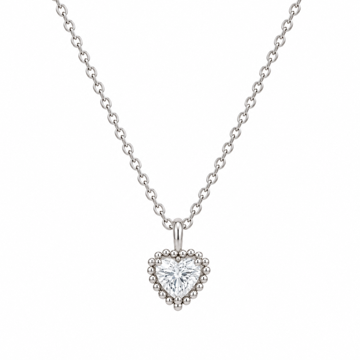 Collar Corazón Moissanita de Plata 925