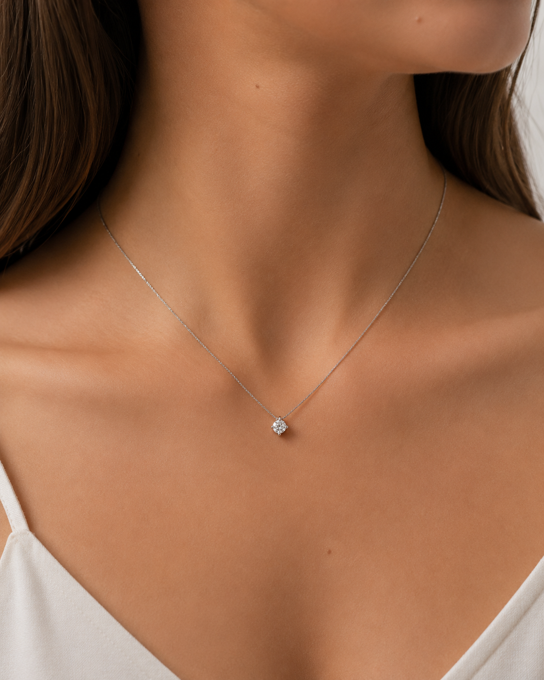 Collar Diamante de Laboratorio Sutil en Plata 925
