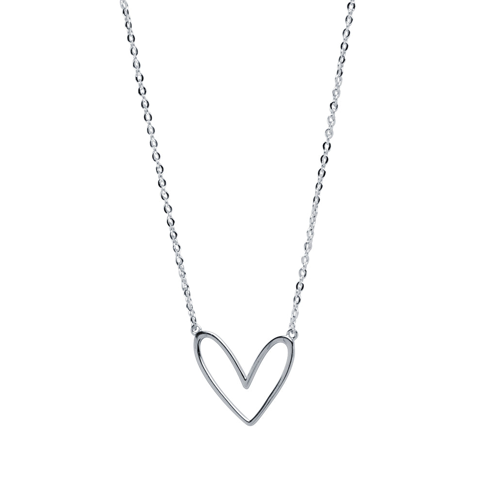 Collar Corazón Silhouette Plata