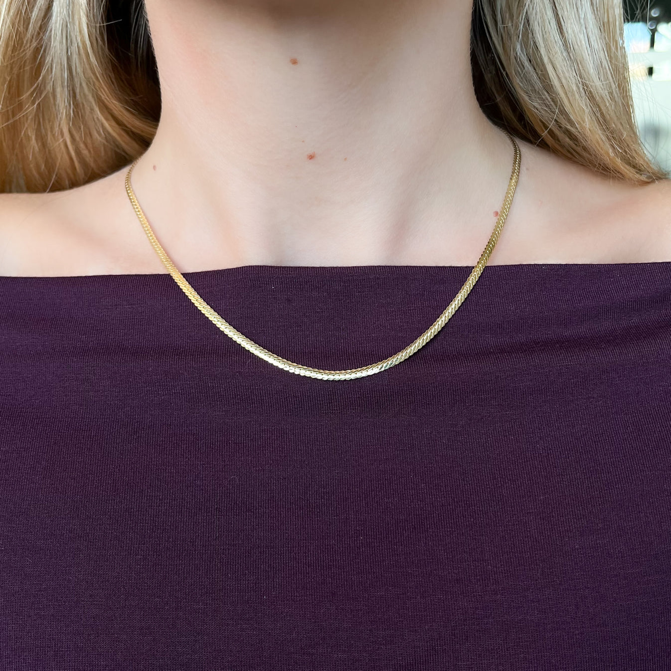 Cadena Cola de Zorro 45x3 cm en Oro Amarillo 9 Kilates