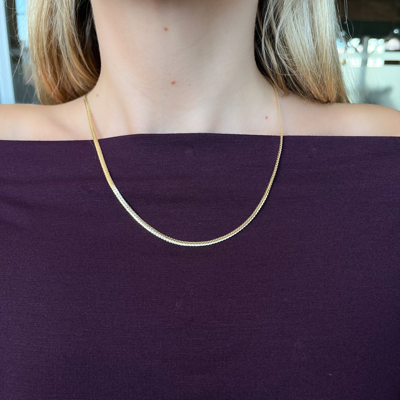 Cadena Cola de Zorro 50x3 cm en Oro Amarillo 9 Kilates