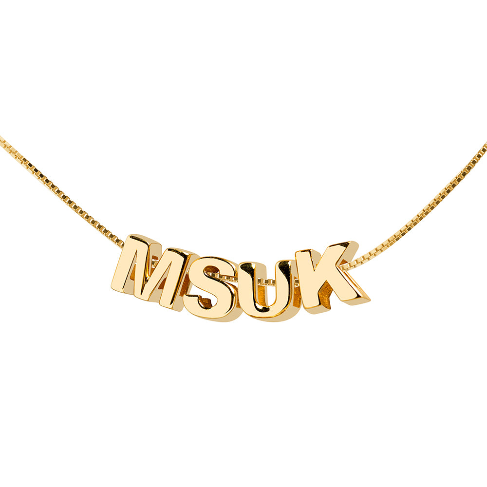 Collar con inicial 4 Letras Plata