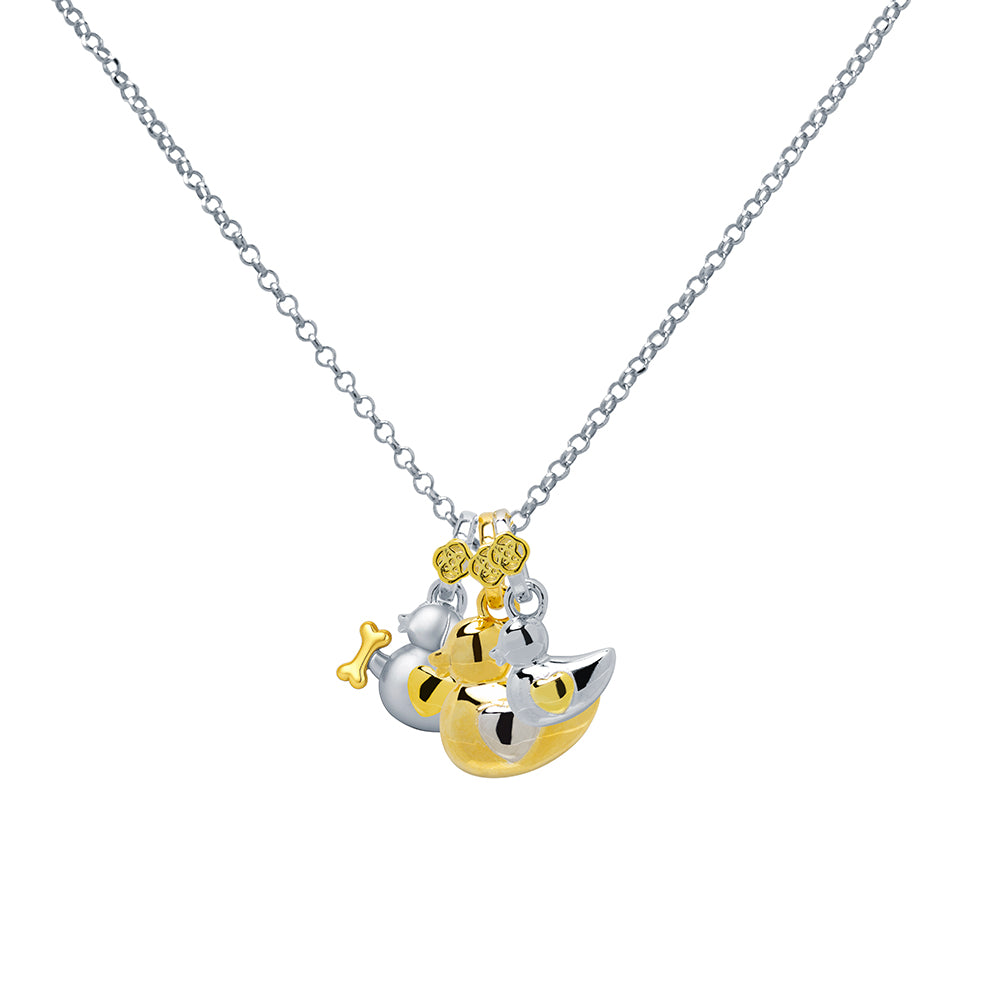 Collar Mamá Pato + Patito + Perrito Personalizable