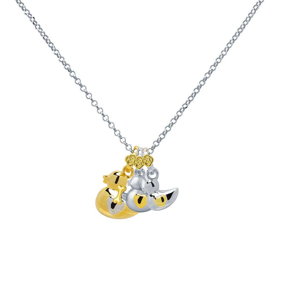 Collar Mamá Pato + Patito + Perrito Personalizable