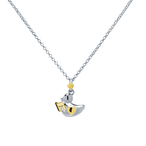 Collar Patito Profe personalizado con grabado Plata 925