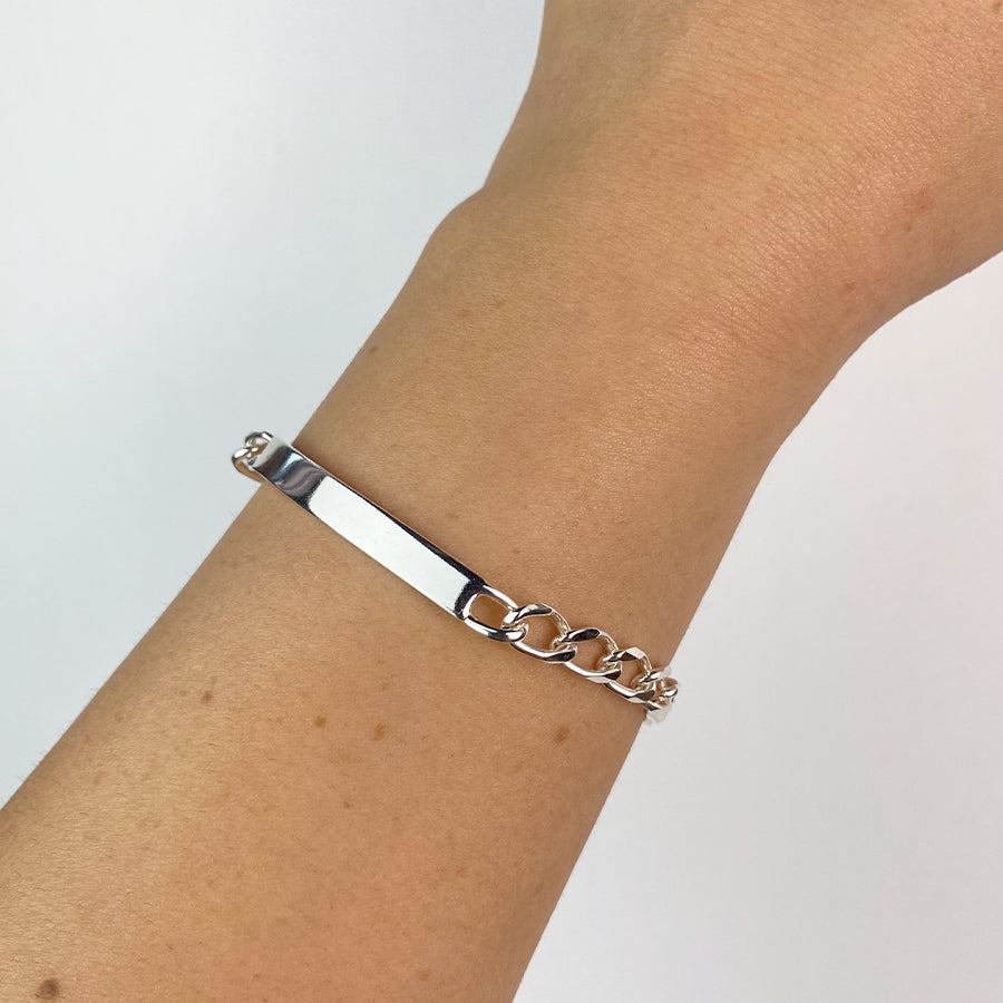 Pulsera Bilbao Maciza 4mm Plata