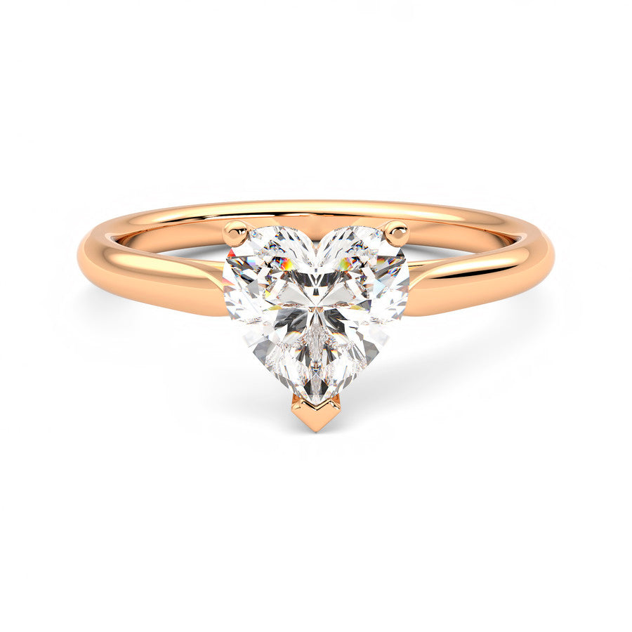 Anillo Coeur Diamante y Oro Rosa 18k