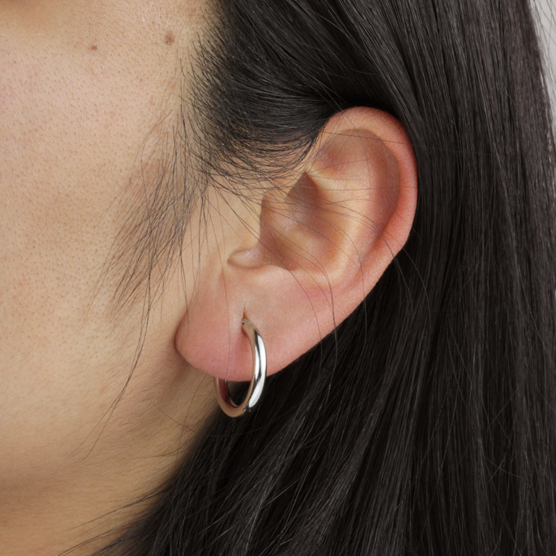 Pendientes Tubo Grueso Ø 15mm Plata