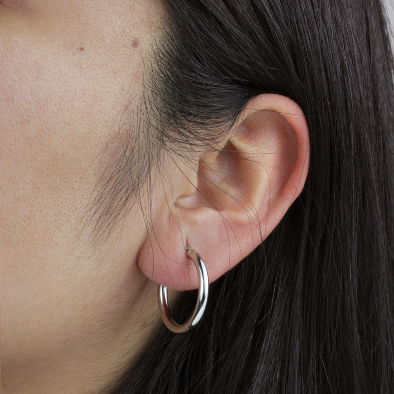 Pendientes Tubo Grueso Ø 20mm Plata