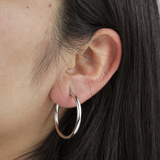 Pendientes Tubo Grueso Ø 30mm Plata