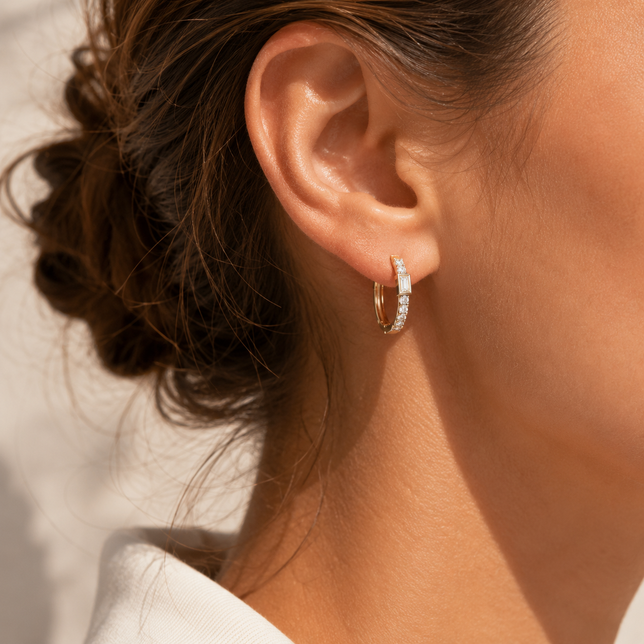 Pendientes Criolla con Brillantes en Plata 925
