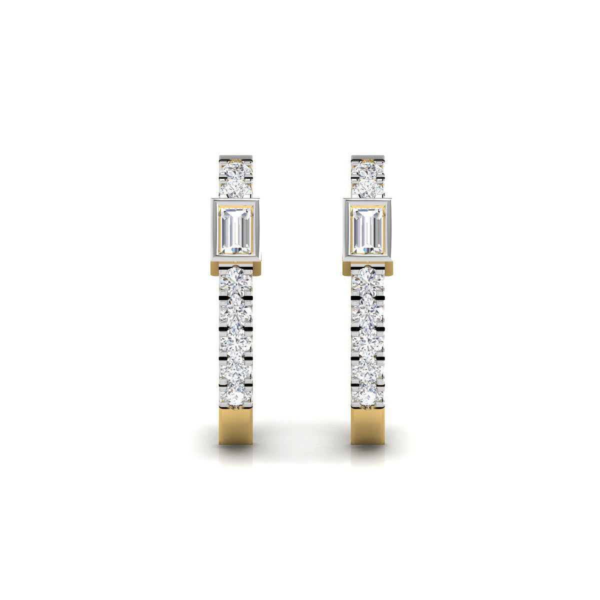 Pendientes Criolla con Diamante de Laboratorio en Plata 925