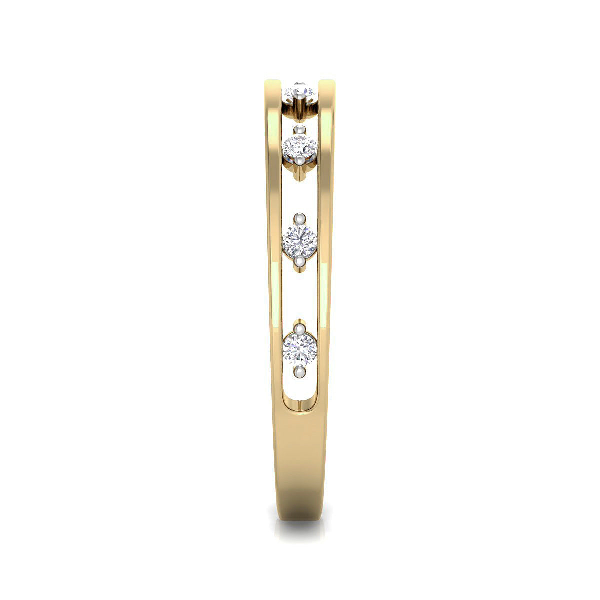 Alianza Media con Diamante de Laboratorio 0,12ct en Plata 925