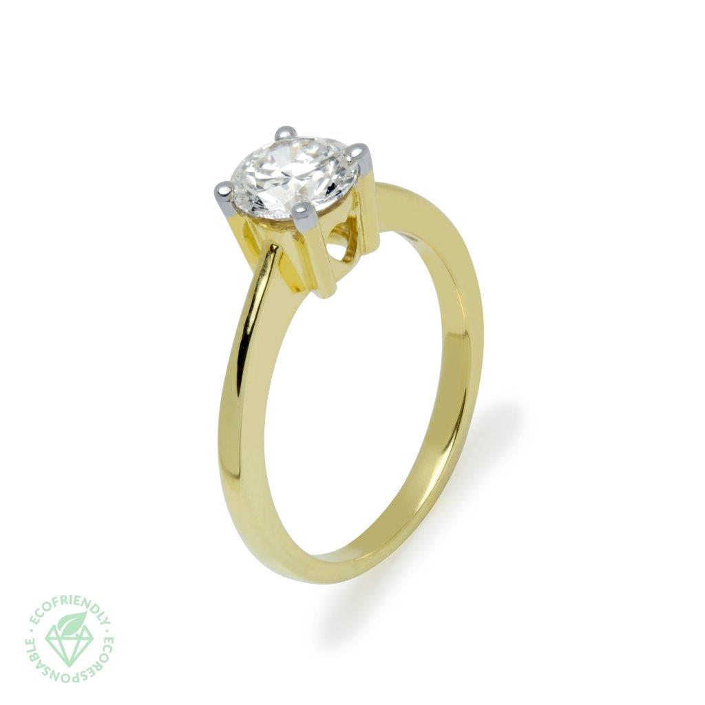 Anillo Diamantes Solitario 4 grapas 1,01ct. en Oro