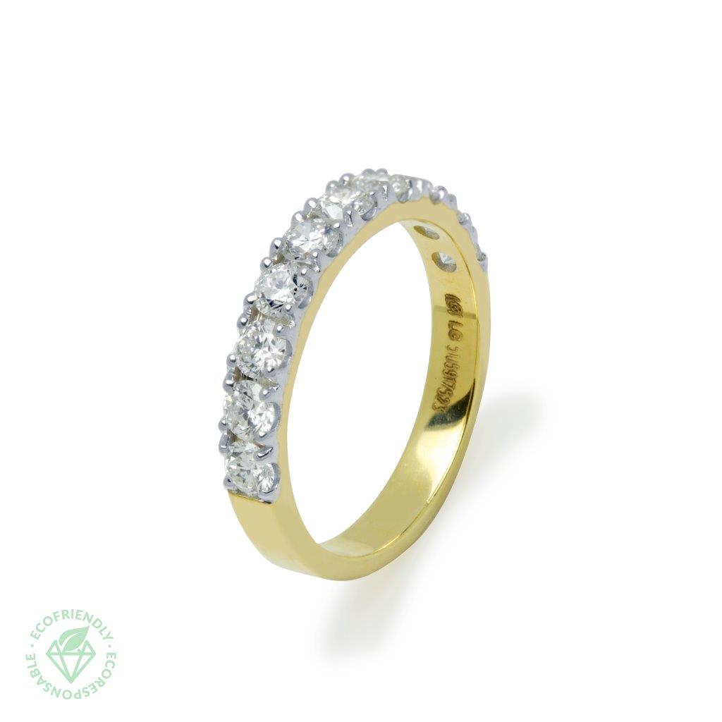 Anillo Media Alianza Diamantes 1,034ct. Oro