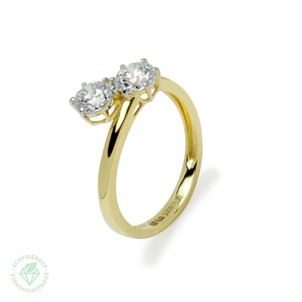 Anillo Diamantes Tu y Yo 1,05ct. en Oro