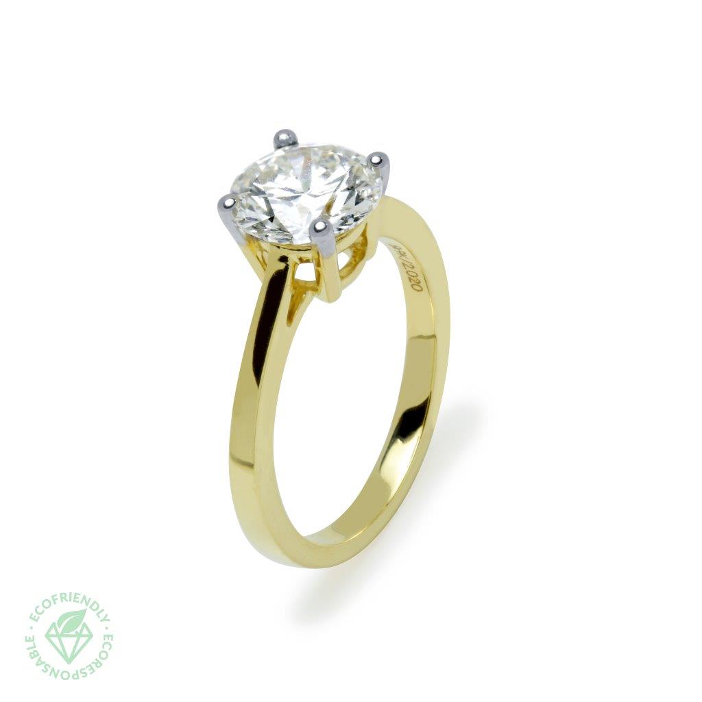 Anillo Diamantes Solitario 4 grapas 2,02ct. en Oro