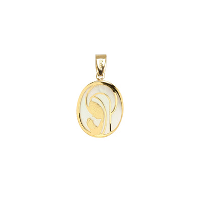 Colgante Virgen Nácar de Oro 9K