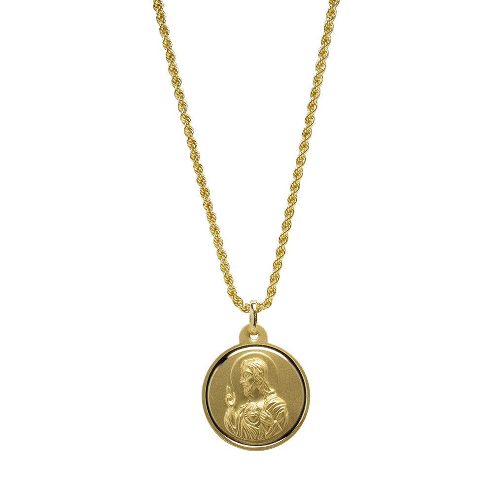 Collar Vírgen del Carmen y Cristo Oro