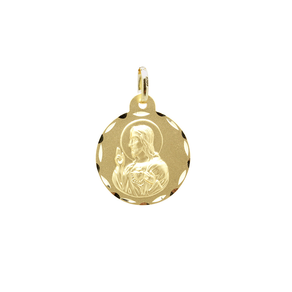 Medalla Virgen del Carmen y Jesús 20mm Oro