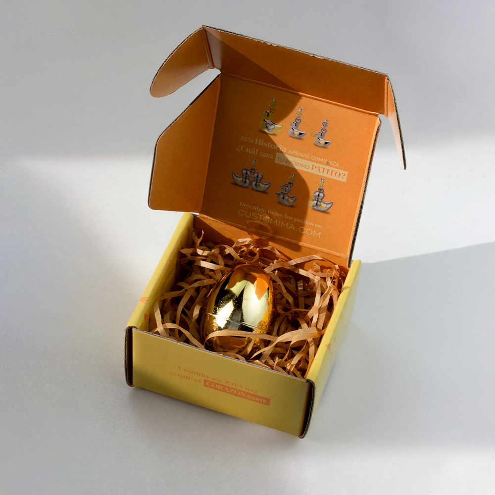 Caja  Regalo Nido con Huevos Dorados