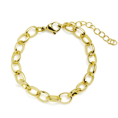 Pulsera Eslabón Redondo de Acero para Charms