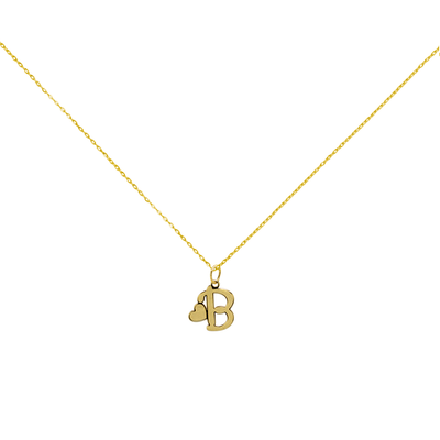 Collar Corazón de Oro 18K con Inicial Grabada
