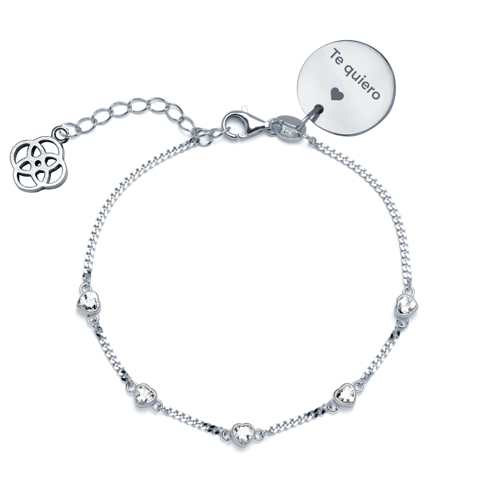 Pulsera Corazones Plata