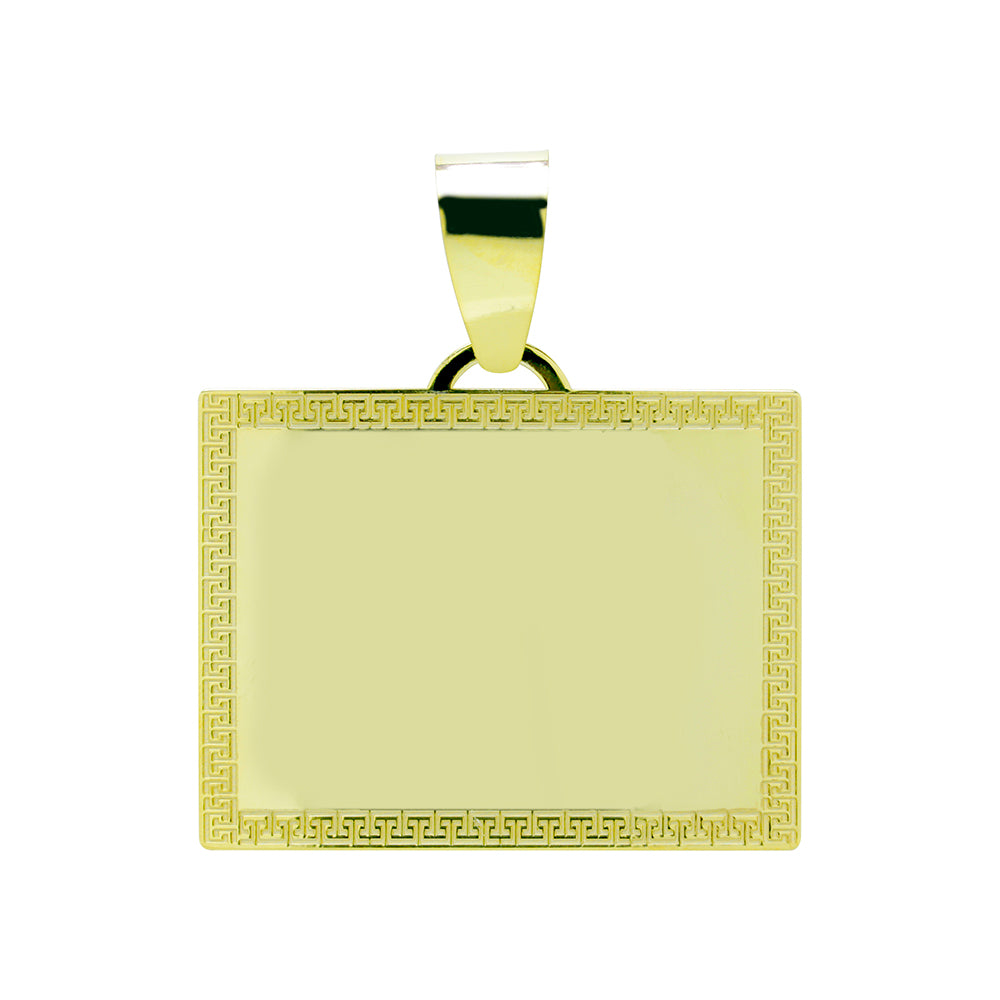 Medalla Rectangular Greca Oro