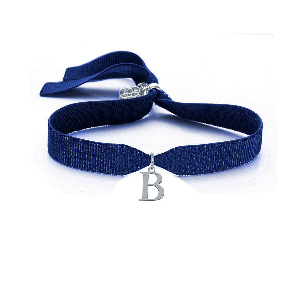 Pulsera Inicial Azul Navy Acero