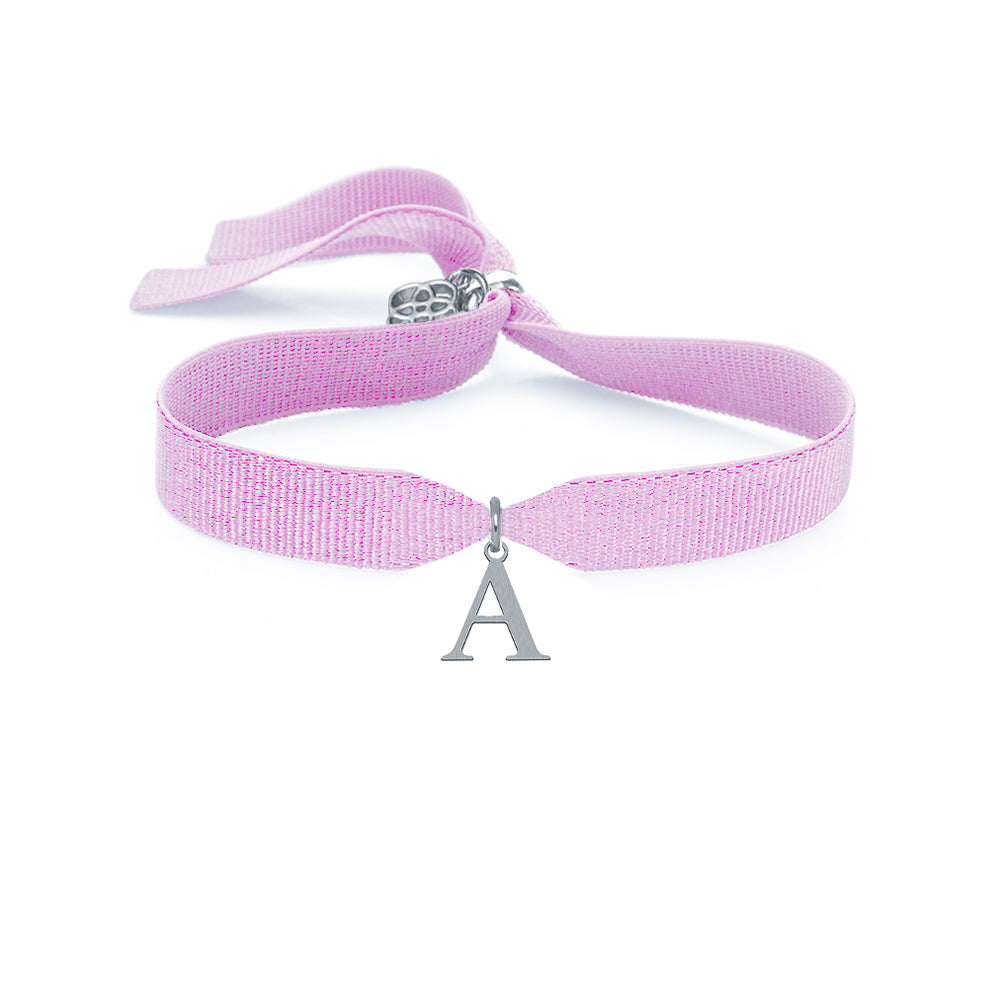 Pulsera Inicial Rosa Acero