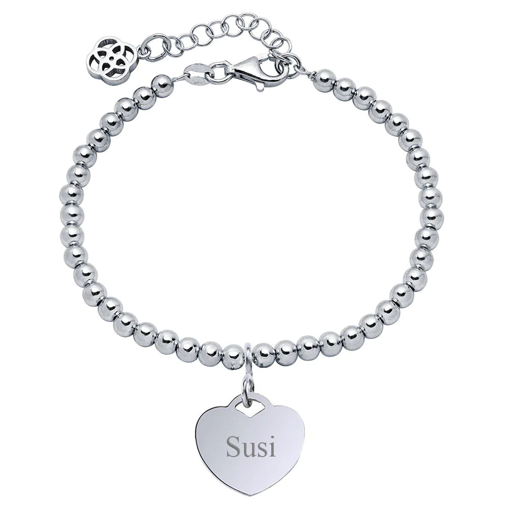 pulsera corazon con 5 medallas