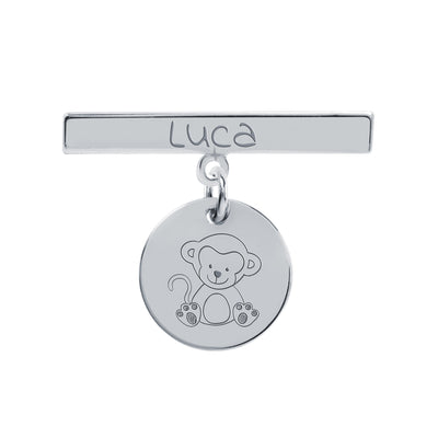 Aguja para Bebé de Plata 925 con Nombre Grabado