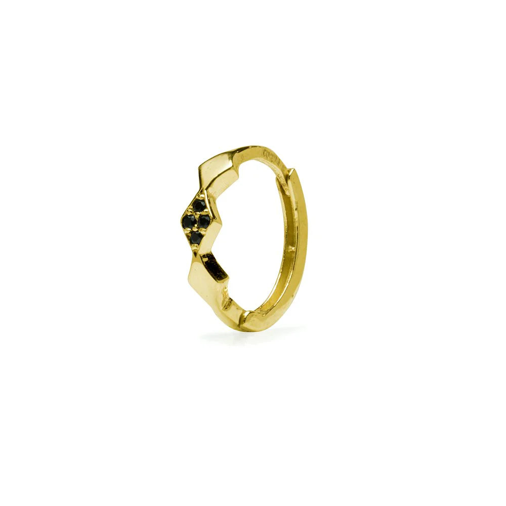 Piercing Oro Circonitas Negras En Oferta