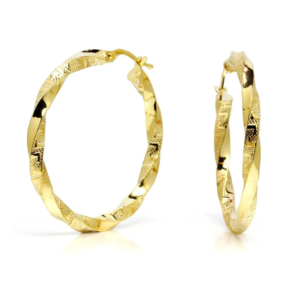 Pendientes Aros Rizados de Oro 9K