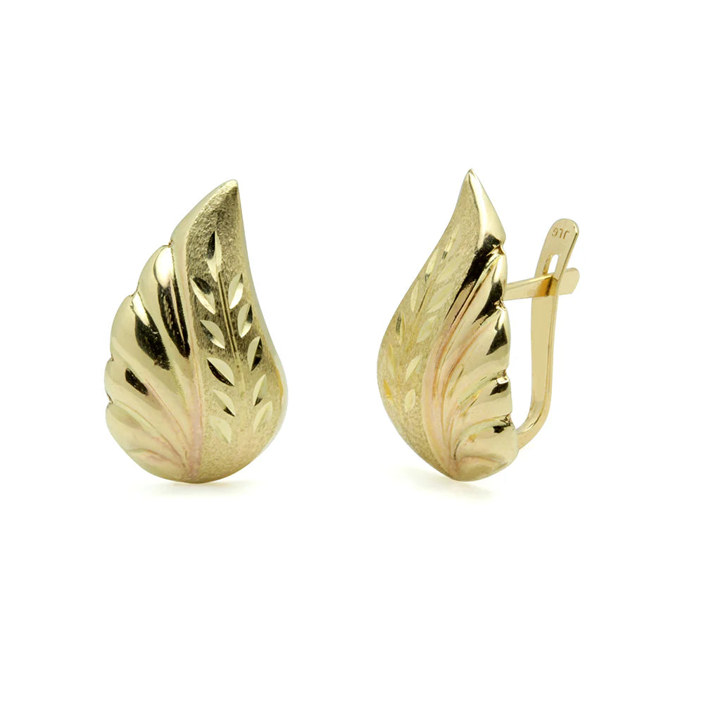 Pendientes Hojas de Oro 18K Personalizados