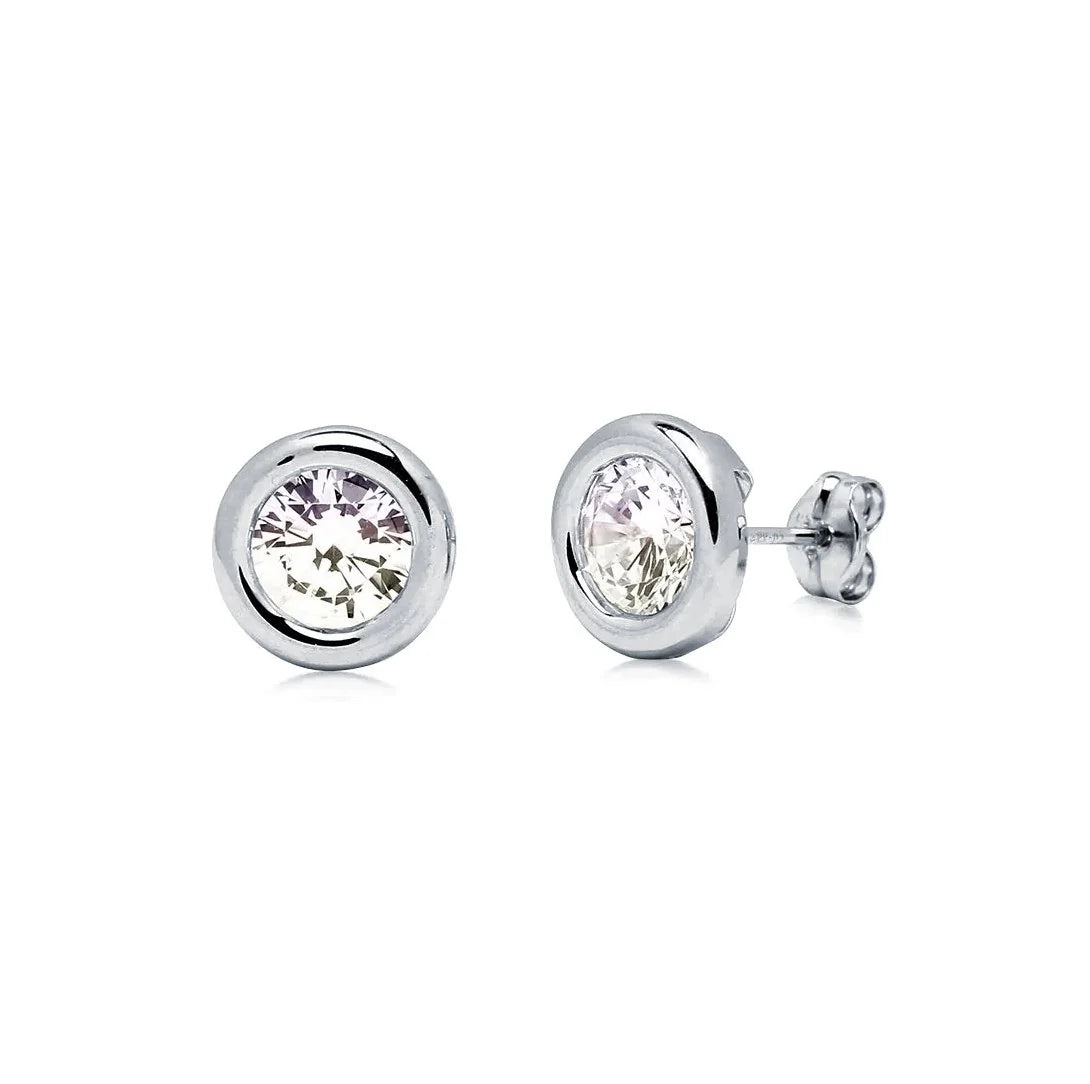 Pendientes Redondos de Oro 18K con Circonitas