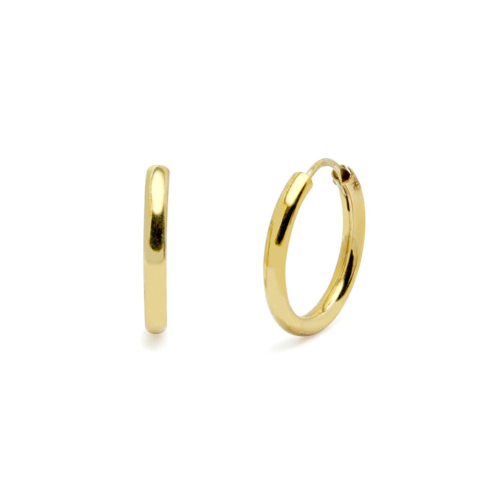 Pendientes Aro Tubo Redondo de Oro 9K