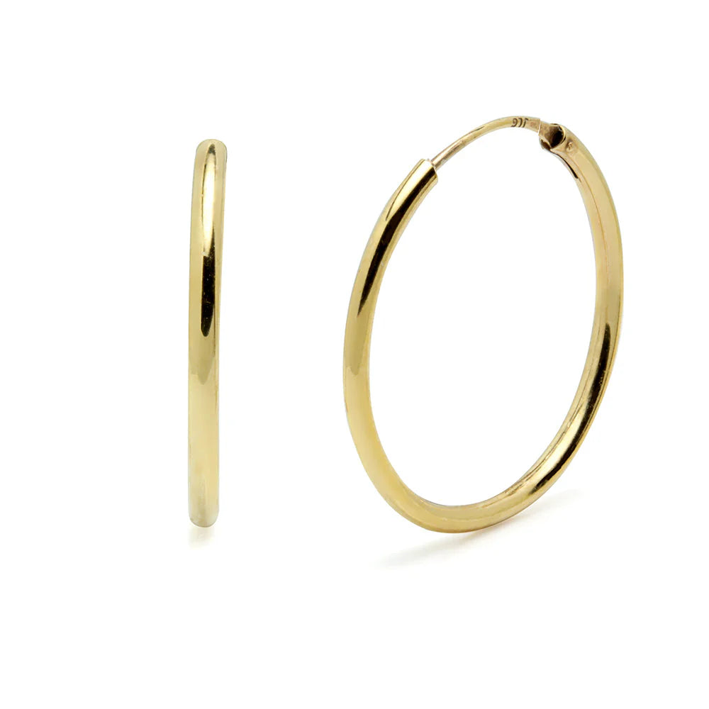 Pendientes Aro Tubo de Oro 9K