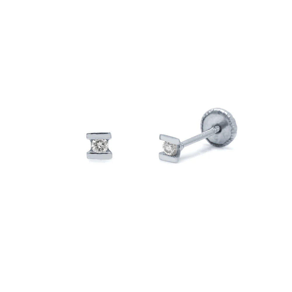 Pendientes Bebés Diamante Barritas Oro 9k