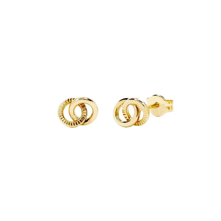 Pendientes Círculos Enlazados de Oro 9K
