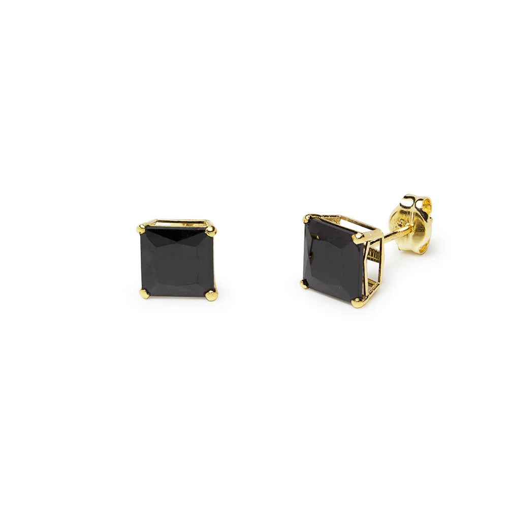 Pendientes de Oro 9K para Mujer con Circonita Negra
