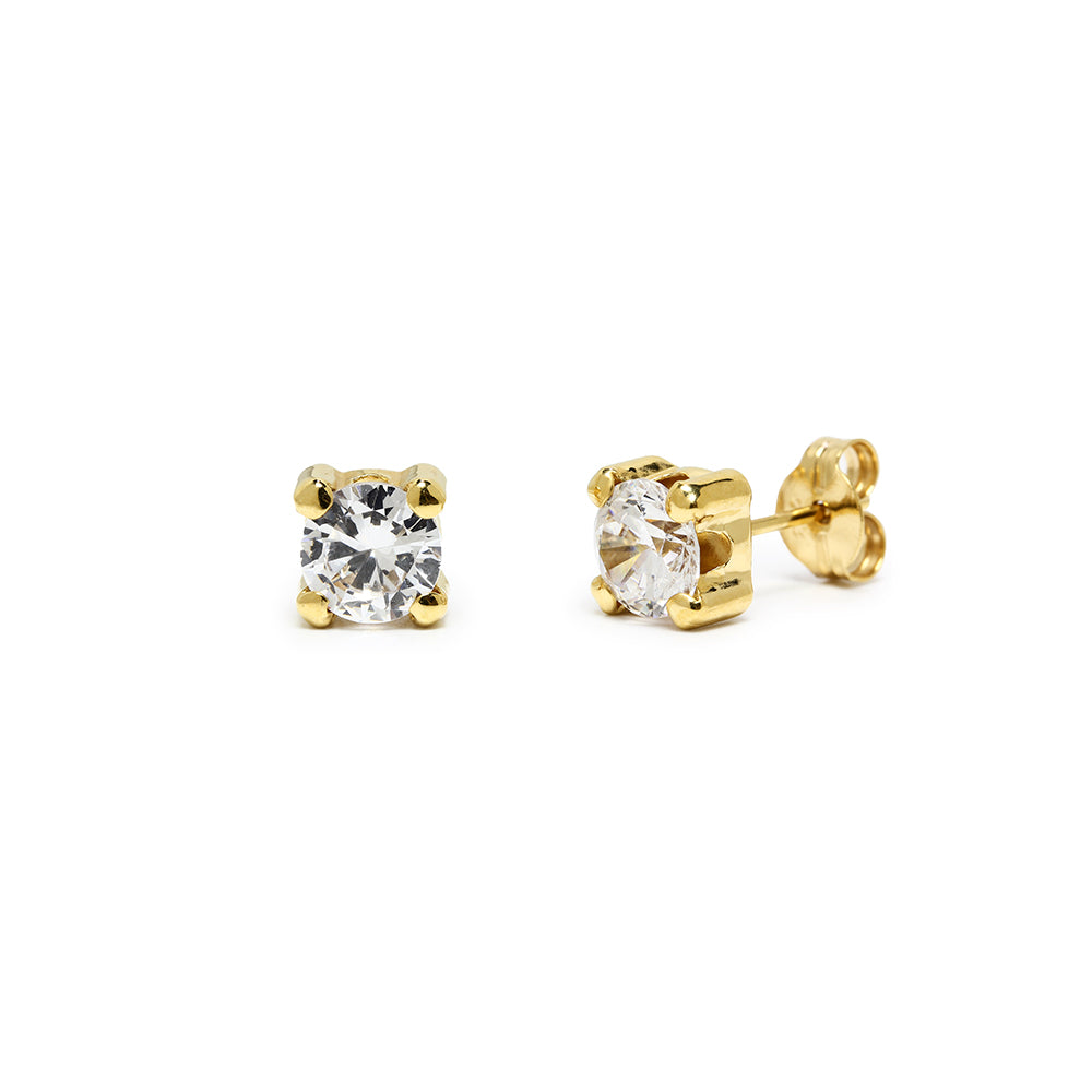 Pendientes Cuatro Grapas de Plata 925 con Circonitas
