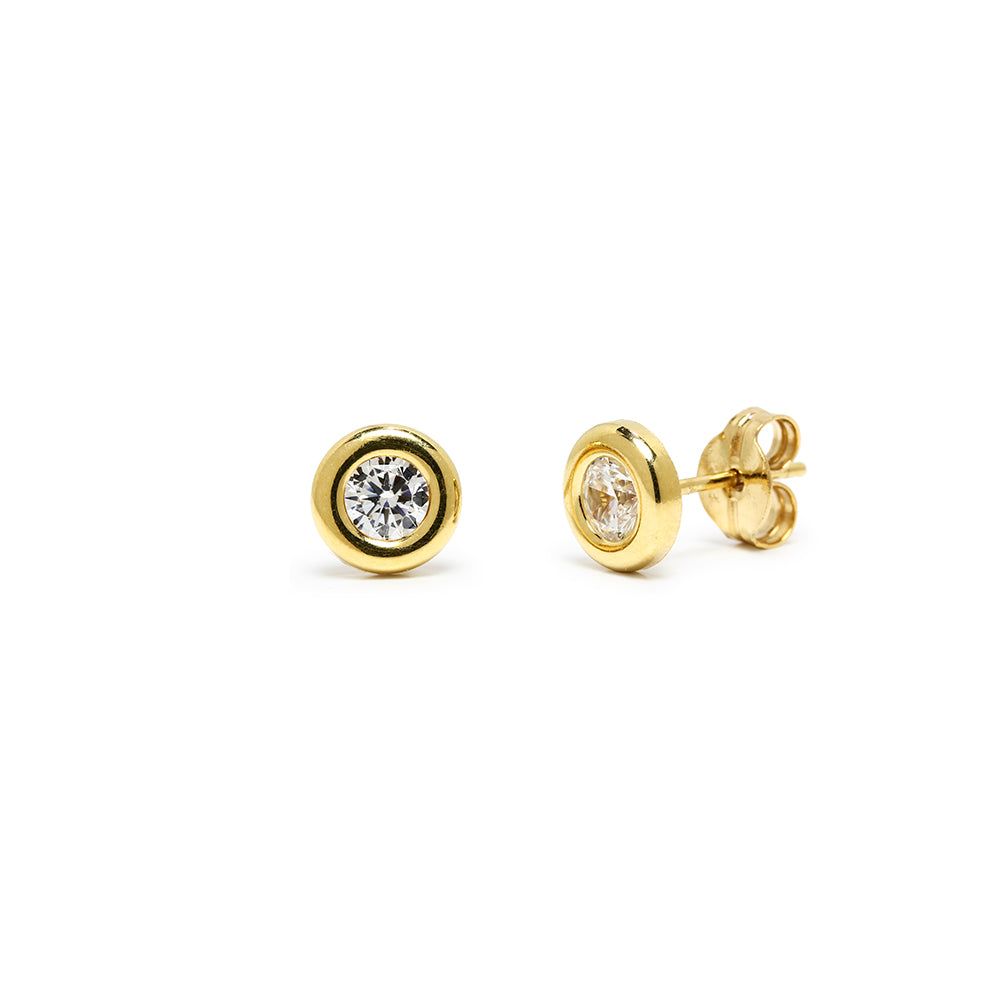 Pendientes Chatón de Plata 925 con Circonitas
