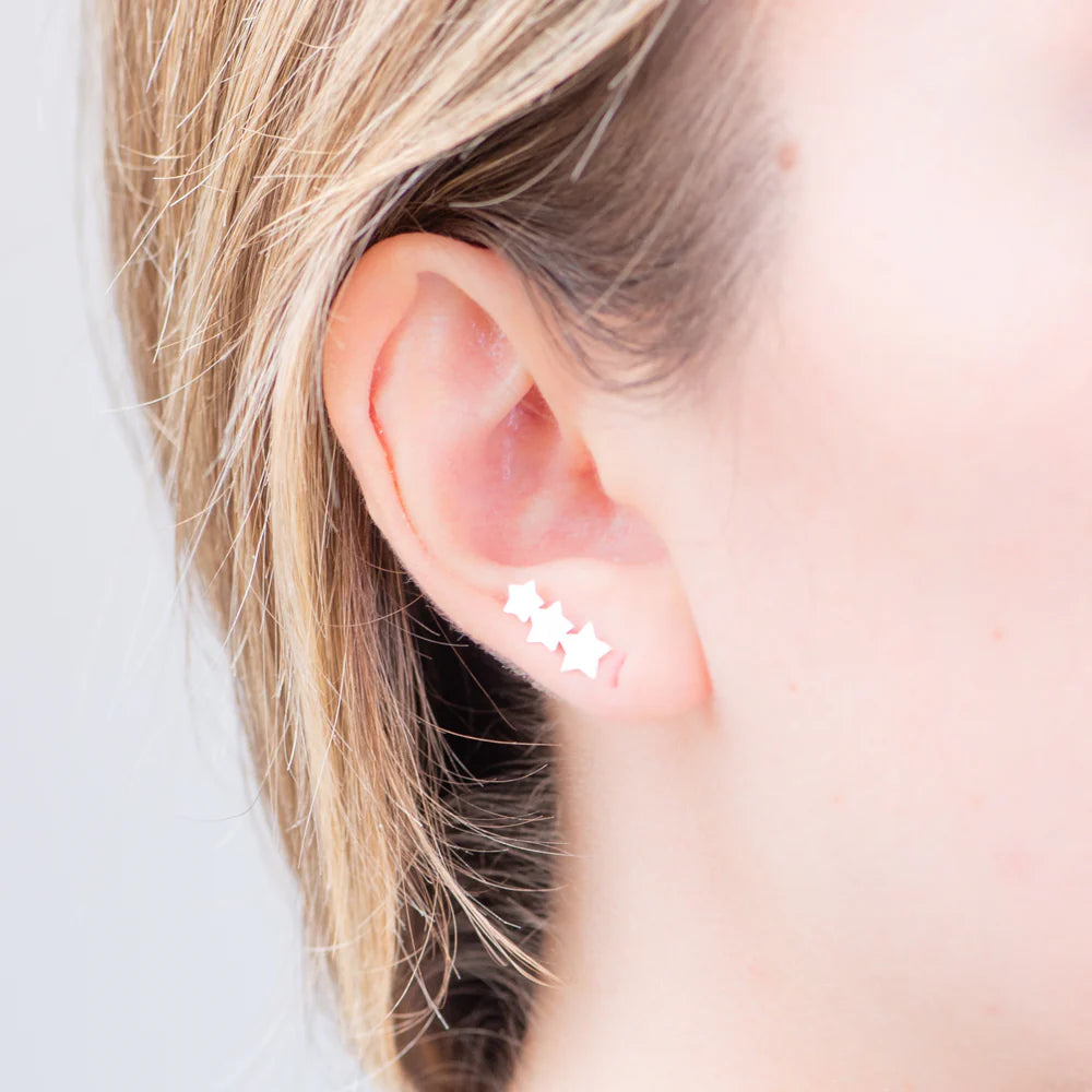 Pendientes Tres Estrellas Oro