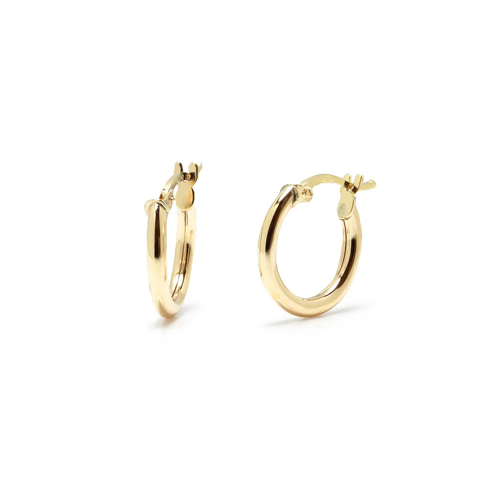 Pendientes Aros Tubo Lisos de Oro 9K