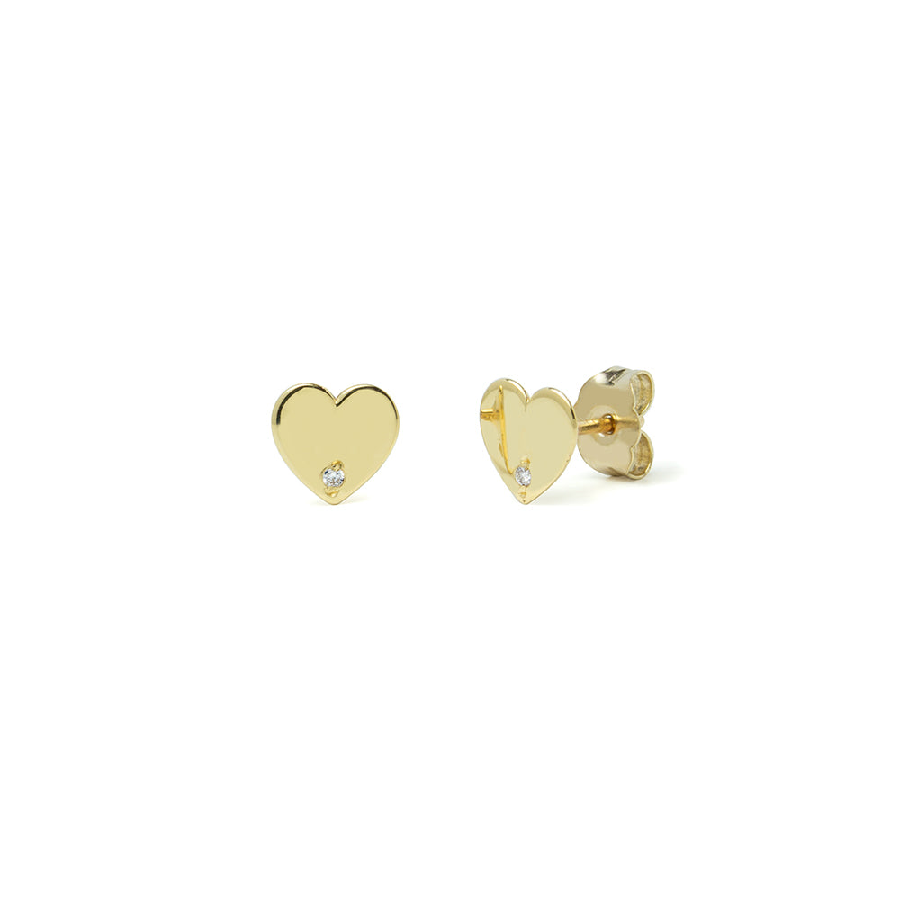 Pendientes Corazón Brillante Oro