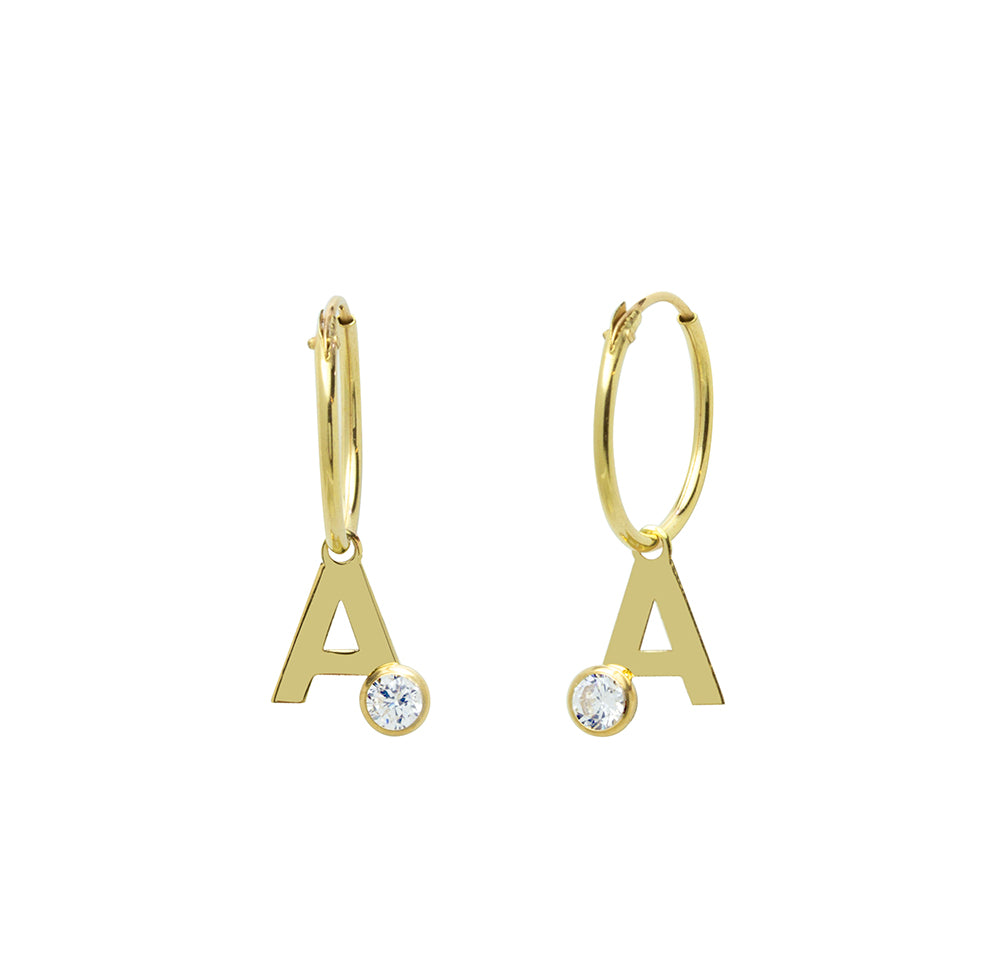 Pendientes con inicial Aro